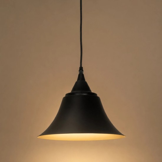 GLOBOSTAR® CLOCHER 01041 Vintage Κρεμαστό Φωτιστικό Οροφής με Ντουί 1 x E27 AC 220-240V IP20 - Μαύρο - Μ29 x Π29 x Υ34cm