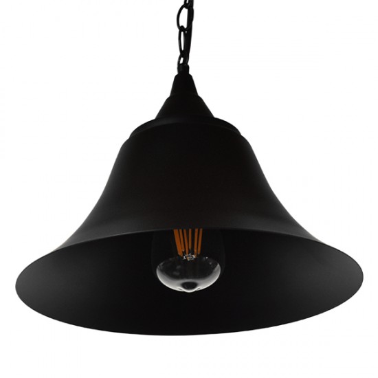 GLOBOSTAR® CLOCHER 01041 Vintage Κρεμαστό Φωτιστικό Οροφής με Ντουί 1 x E27 AC 220-240V IP20 - Μαύρο - Μ29 x Π29 x Υ34cm GLOBOSTAR® CLOCHER 01041 Vintage Κρεμαστό Φωτιστικό Οροφής με Ντουί 1 x E27 AC 220-240V IP20 - Μαύρο - Μ29 x Π29 x Υ34cm