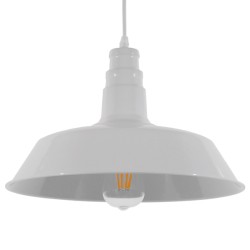 GLOBOSTAR® RAY 01043 Vintage Κρεμαστό Φωτιστικό Οροφής με Ντουί 1 x E27 AC 220-240V IP20 - Λευκό - Μ36 x Π36 x Υ25cm