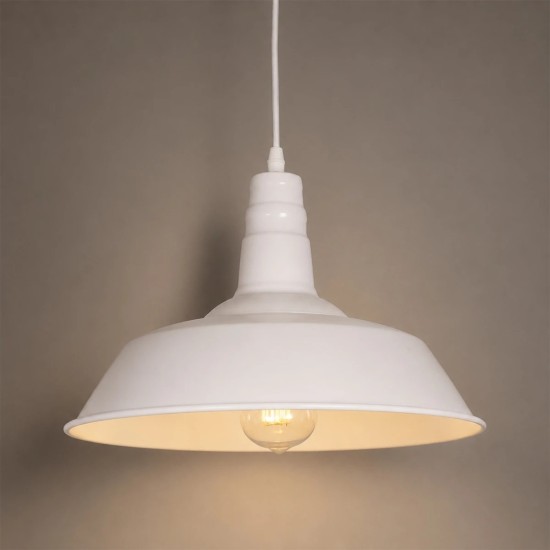 GLOBOSTAR® RAY 01043 Vintage Κρεμαστό Φωτιστικό Οροφής με Ντουί 1 x E27 AC 220-240V IP20 - Λευκό - Μ36 x Π36 x Υ25cm GLOBOSTAR® RAY 01043 Vintage Κρεμαστό Φωτιστικό Οροφής με Ντουί 1 x E27 AC 220-240V IP20 - Λευκό - Μ36 x Π36 x Υ25cm