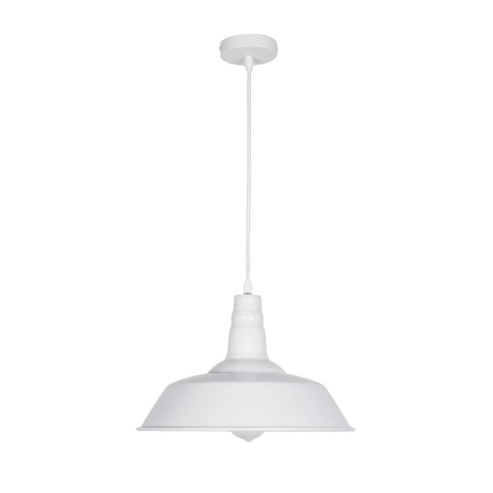 GLOBOSTAR® RAY 01043 Vintage Κρεμαστό Φωτιστικό Οροφής με Ντουί 1 x E27 AC 220-240V IP20 - Λευκό - Μ36 x Π36 x Υ25cm