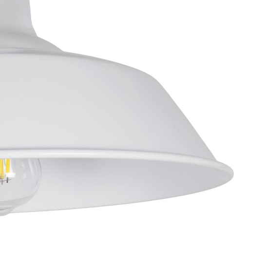 GLOBOSTAR® RAY 01043 Vintage Κρεμαστό Φωτιστικό Οροφής με Ντουί 1 x E27 AC 220-240V IP20 - Λευκό - Μ36 x Π36 x Υ25cm