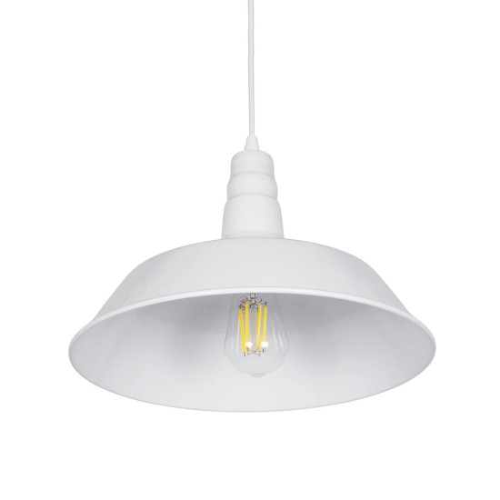 GLOBOSTAR® RAY 01043 Vintage Κρεμαστό Φωτιστικό Οροφής με Ντουί 1 x E27 AC 220-240V IP20 - Λευκό - Μ36 x Π36 x Υ25cm