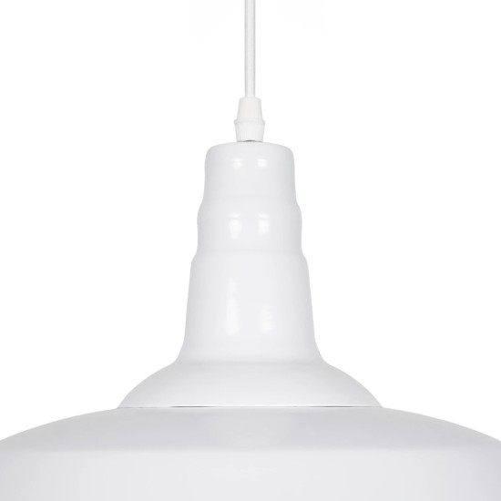 GLOBOSTAR® RAY 01043 Vintage Κρεμαστό Φωτιστικό Οροφής με Ντουί 1 x E27 AC 220-240V IP20 - Λευκό - Μ36 x Π36 x Υ25cm