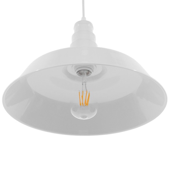 GLOBOSTAR® RAY 01043 Vintage Κρεμαστό Φωτιστικό Οροφής με Ντουί 1 x E27 AC 220-240V IP20 - Λευκό - Μ36 x Π36 x Υ25cm