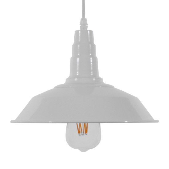 GLOBOSTAR® RAY 01044 Vintage Κρεμαστό Φωτιστικό Οροφής με Ντουί 1 x E27 AC 220-240V IP20 - Λευκό - Μ26 x Π26 x Υ25cm