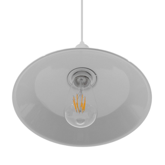 GLOBOSTAR® RAY 01044 Vintage Κρεμαστό Φωτιστικό Οροφής με Ντουί 1 x E27 AC 220-240V IP20 - Λευκό - Μ26 x Π26 x Υ25cm