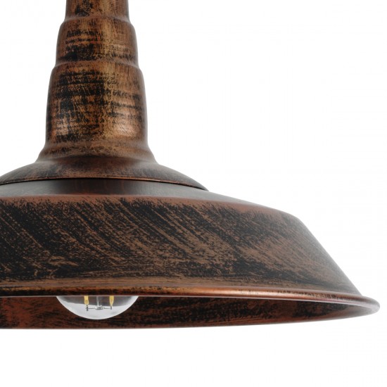 GLOBOSTAR® RAY 01047 Vintage Κρεμαστό Φωτιστικό Οροφής με Ντουί 1 x E27 AC 220-240V IP20 - Χάλκινο - Μ26 x Π26 x Υ20cm