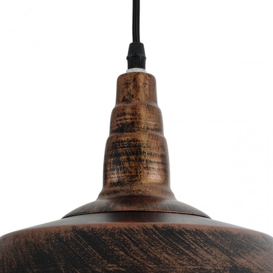 GLOBOSTAR® RAY 01047 Vintage Κρεμαστό Φωτιστικό Οροφής με Ντουί 1 x E27 AC 220-240V IP20 - Χάλκινο - Μ26 x Π26 x Υ20cm