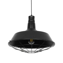 GLOBOSTAR® RAY 01048 Vintage Κρεμαστό Φωτιστικό Οροφής με Ντουί 1 x E27 AC 220-240V IP20 - Μαύρο - Μ46 x Π46 x Υ39cm