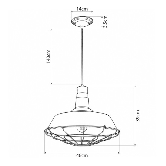 GLOBOSTAR® RAY 01048 Vintage Κρεμαστό Φωτιστικό Οροφής με Ντουί 1 x E27 AC 220-240V IP20 - Μαύρο - Μ46 x Π46 x Υ39cm GLOBOSTAR® RAY 01048 Vintage Κρεμαστό Φωτιστικό Οροφής με Ντουί 1 x E27 AC 220-240V IP20 - Μαύρο - Μ46 x Π46 x Υ39cm