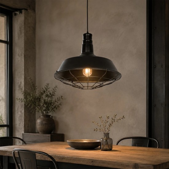 GLOBOSTAR® RAY 01048 Vintage Κρεμαστό Φωτιστικό Οροφής με Ντουί 1 x E27 AC 220-240V IP20 - Μαύρο - Μ46 x Π46 x Υ39cm GLOBOSTAR® RAY 01048 Vintage Κρεμαστό Φωτιστικό Οροφής με Ντουί 1 x E27 AC 220-240V IP20 - Μαύρο - Μ46 x Π46 x Υ39cm