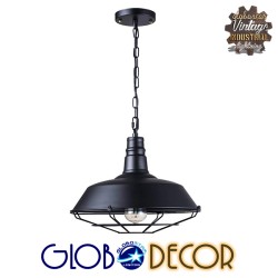 GLOBOSTAR® RAY 01048 Vintage Κρεμαστό Φωτιστικό Οροφής με Ντουί 1 x E27 AC 220-240V IP20 - Μαύρο - Μ46 x Π46 x Υ25cm GLOBOSTAR® RAY 01048 Vintage Κρεμαστό Φωτιστικό Οροφής με Ντουί 1 x E27 AC 220-240V IP20 - Μαύρο - Μ46 x Π46 x Υ25cm