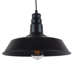 GLOBOSTAR® RAY 01049 Vintage Κρεμαστό Φωτιστικό Οροφής με Ντουί 1 x E27 AC 220-240V IP20 - Μαύρο - Μ36 x Π36 x Υ25cm