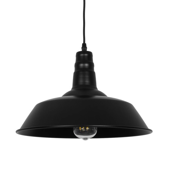 GLOBOSTAR® RAY 01049 Vintage Κρεμαστό Φωτιστικό Οροφής με Ντουί 1 x E27 AC 220-240V IP20 - Μαύρο - Μ36 x Π36 x Υ25cm