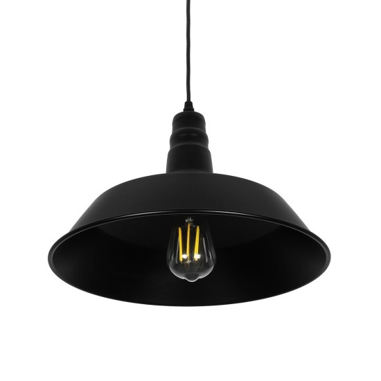 GLOBOSTAR® RAY 01049 Vintage Κρεμαστό Φωτιστικό Οροφής με Ντουί 1 x E27 AC 220-240V IP20 - Μαύρο - Μ36 x Π36 x Υ25cm GLOBOSTAR® RAY 01049 Vintage Κρεμαστό Φωτιστικό Οροφής με Ντουί 1 x E27 AC 220-240V IP20 - Μαύρο - Μ36 x Π36 x Υ25cm