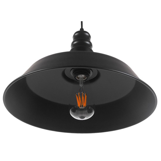 GLOBOSTAR® RAY 01049 Vintage Κρεμαστό Φωτιστικό Οροφής με Ντουί 1 x E27 AC 220-240V IP20 - Μαύρο - Μ36 x Π36 x Υ25cm GLOBOSTAR® RAY 01049 Vintage Κρεμαστό Φωτιστικό Οροφής με Ντουί 1 x E27 AC 220-240V IP20 - Μαύρο - Μ36 x Π36 x Υ25cm