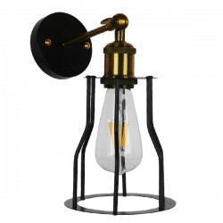 GLOBOSTAR® CATEL 01054 Vintage Φωτιστικό Τοίχου - Απλίκα με Ντουί 1 x E27 AC 220-240V IP20 - Μαύρο & Χρυσό - Μ15 x Π26 x Υ31cm GLOBOSTAR® CATEL 01054 Vintage Φωτιστικό Τοίχου - Απλίκα με Ντουί 1 x E27 AC 220-240V IP20 - Μαύρο & Χρυσό - Μ15 x Π26 x Υ31cm