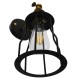 GLOBOSTAR® CATEL 01054 Vintage Φωτιστικό Τοίχου - Απλίκα με Ντουί 1 x E27 AC 220-240V IP20 - Μαύρο & Χρυσό - Μ15 x Π26 x Υ31cm