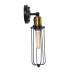 GLOBOSTAR® CATEL 01055 Vintage Φωτιστικό Τοίχου - Απλίκα με Ντουί 1 x E27 AC 220-240V IP20 - Μαύρο & Χρυσό - Μ11 x Π10.5 x Υ36cm