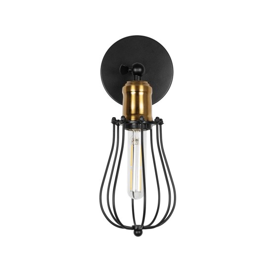 GLOBOSTAR® CATEL 01056 Vintage Φωτιστικό Τοίχου - Απλίκα με Ντουί 1 x E27 AC 220-240V IP20 - Μαύρο & Χρυσό - Μ12 x 15 x Υ32cm GLOBOSTAR® CATEL 01056 Vintage Φωτιστικό Τοίχου - Απλίκα με Ντουί 1 x E27 AC 220-240V IP20 - Μαύρο & Χρυσό - Μ12 x 15 x Υ32cm