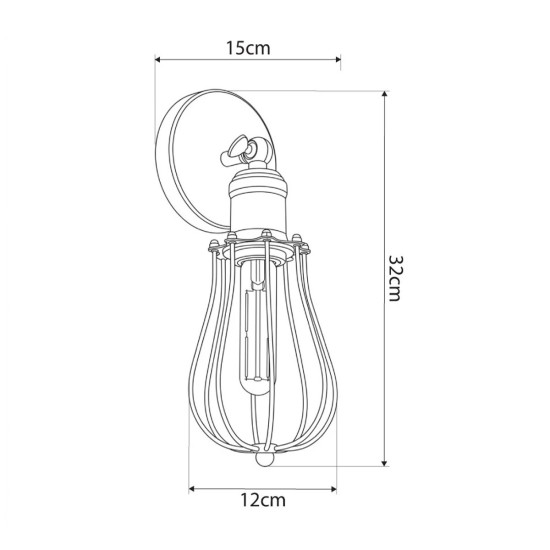 GLOBOSTAR® CATEL 01056 Vintage Φωτιστικό Τοίχου - Απλίκα με Ντουί 1 x E27 AC 220-240V IP20 - Μαύρο & Χρυσό - Μ12 x 15 x Υ32cm GLOBOSTAR® CATEL 01056 Vintage Φωτιστικό Τοίχου - Απλίκα με Ντουί 1 x E27 AC 220-240V IP20 - Μαύρο & Χρυσό - Μ12 x 15 x Υ32cm