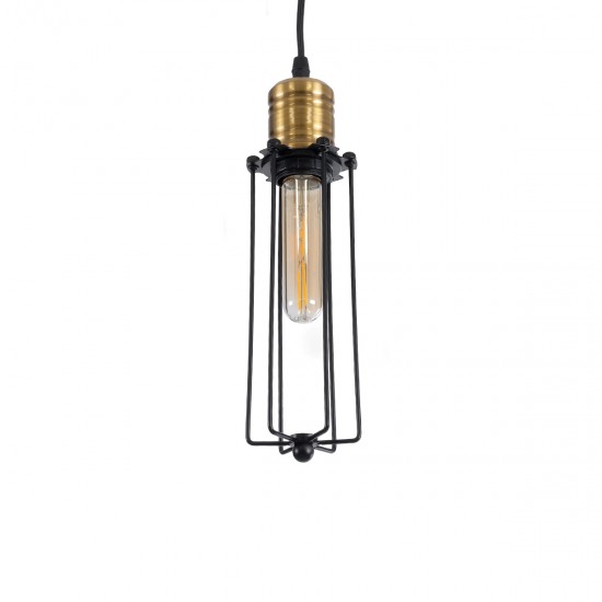 GLOBOSTAR® KLECE 01057 Vintage Κρεμαστό Φωτιστικό Οροφής με Ντουί 1 x E27 AC 220-240V IP20 - Μαύρο & Χρυσό - Μ8 x Π8 x Υ28cm GLOBOSTAR® KLECE 01057 Vintage Κρεμαστό Φωτιστικό Οροφής με Ντουί 1 x E27 AC 220-240V IP20 - Μαύρο & Χρυσό - Μ8 x Π8 x Υ28cm