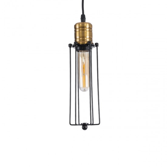 GLOBOSTAR® KLECE 01057 Vintage Κρεμαστό Φωτιστικό Οροφής με Ντουί 1 x E27 AC 220-240V IP20 - Μαύρο & Χρυσό - Μ8 x Π8 x Υ28cm GLOBOSTAR® KLECE 01057 Vintage Κρεμαστό Φωτιστικό Οροφής με Ντουί 1 x E27 AC 220-240V IP20 - Μαύρο & Χρυσό - Μ8 x Π8 x Υ28cm