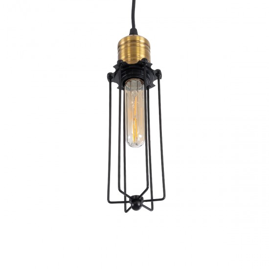 GLOBOSTAR® KLECE 01057 Vintage Κρεμαστό Φωτιστικό Οροφής με Ντουί 1 x E27 AC 220-240V IP20 - Μαύρο & Χρυσό - Μ8 x Π8 x Υ28cm GLOBOSTAR® KLECE 01057 Vintage Κρεμαστό Φωτιστικό Οροφής με Ντουί 1 x E27 AC 220-240V IP20 - Μαύρο & Χρυσό - Μ8 x Π8 x Υ28cm