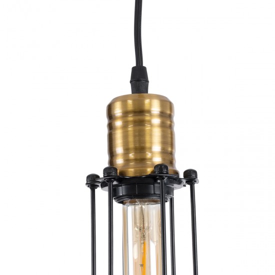GLOBOSTAR® KLECE 01057 Vintage Κρεμαστό Φωτιστικό Οροφής με Ντουί 1 x E27 AC 220-240V IP20 - Μαύρο & Χρυσό - Μ8 x Π8 x Υ28cm GLOBOSTAR® KLECE 01057 Vintage Κρεμαστό Φωτιστικό Οροφής με Ντουί 1 x E27 AC 220-240V IP20 - Μαύρο & Χρυσό - Μ8 x Π8 x Υ28cm