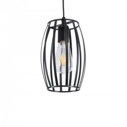 GLOBOSTAR® ZEBRA 01062 Μοντέρνο Κρεμαστό Φωτιστικό Οροφής με Ντουί 1 x E27 AC 220-240V IP20 - Μαύρο - Μ15 x Π15 x Υ24cm