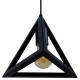 GLOBOSTAR® TRIANGLE 01063 Μοντέρνο Κρεμαστό Φωτιστικό Οροφής με Ντουί 1 x E27 AC 220-240V IP20 - Μαύρο - Μ25 x Π25 x Y21cm