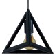 GLOBOSTAR® TRIANGLE 01063 Μοντέρνο Κρεμαστό Φωτιστικό Οροφής με Ντουί 1 x E27 AC 220-240V IP20 - Μαύρο - Μ25 x Π25 x Y21cm
