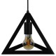 GLOBOSTAR® TRIANGLE 01063 Μοντέρνο Κρεμαστό Φωτιστικό Οροφής με Ντουί 1 x E27 AC 220-240V IP20 - Μαύρο - Μ25 x Π25 x Y21cm