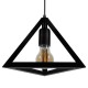 GLOBOSTAR® TRIANGLE 01063 Μοντέρνο Κρεμαστό Φωτιστικό Οροφής με Ντουί 1 x E27 AC 220-240V IP20 - Μαύρο - Μ25 x Π25 x Y21cm