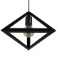 GLOBOSTAR® TRIANGLE 01063 Μοντέρνο Κρεμαστό Φωτιστικό Οροφής με Ντουί 1 x E27 AC 220-240V IP20 - Μαύρο - Μ25 x Π25 x Y21cm