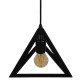 GLOBOSTAR® TRIANGLE 01063 Μοντέρνο Κρεμαστό Φωτιστικό Οροφής με Ντουί 1 x E27 AC 220-240V IP20 - Μαύρο - Μ25 x Π25 x Y21cm