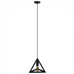 GLOBOSTAR® TRIANGLE 01063 Μοντέρνο Κρεμαστό Φωτιστικό Οροφής με Ντουί 1 x E27 AC 220-240V IP20 - Μαύρο - Μ25 x Π25 x Y21cm