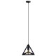 GLOBOSTAR® TRIANGLE 01063 Μοντέρνο Κρεμαστό Φωτιστικό Οροφής με Ντουί 1 x E27 AC 220-240V IP20 - Μαύρο - Μ25 x Π25 x Y21cm