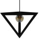 GLOBOSTAR® TRIANGLE 01063 Μοντέρνο Κρεμαστό Φωτιστικό Οροφής με Ντουί 1 x E27 AC 220-240V IP20 - Μαύρο - Μ25 x Π25 x Y21cm