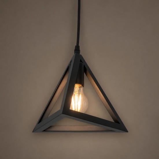 GLOBOSTAR® TRIANGLE 01063 Μοντέρνο Κρεμαστό Φωτιστικό Οροφής με Ντουί 1 x E27 AC 220-240V IP20 - Μαύρο - Μ25 x Π25 x Y21cm GLOBOSTAR® TRIANGLE 01063 Μοντέρνο Κρεμαστό Φωτιστικό Οροφής με Ντουί 1 x E27 AC 220-240V IP20 - Μαύρο - Μ25 x Π25 x Y21cm