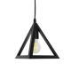GLOBOSTAR® TRIANGLE 01063 Μοντέρνο Κρεμαστό Φωτιστικό Οροφής με Ντουί 1 x E27 AC 220-240V IP20 - Μαύρο - Μ25 x Π25 x Y21cm