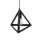 GLOBOSTAR® TRIANGLE 01063 Μοντέρνο Κρεμαστό Φωτιστικό Οροφής με Ντουί 1 x E27 AC 220-240V IP20 - Μαύρο - Μ25 x Π25 x Y21cm