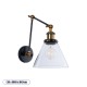 GLOBOSTAR® BINGLEY 01068 Vintage Φωτιστικό Τοίχου - Απλίκα με Ντουί 1 x E27 AC 220-240V IP20 - Διάφανο & Χρυσό - Μ18 x Π40 x Υ43cm