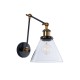GLOBOSTAR® BINGLEY 01068 Vintage Φωτιστικό Τοίχου - Απλίκα με Ντουί 1 x E27 AC 220-240V IP20 - Διάφανο & Χρυσό - Μ18 x Π40 x Υ43cm