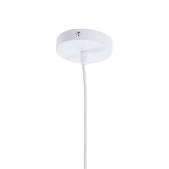 GLOBOSTAR® ANER 01072 Vintage Κρεμαστό Φωτιστικό Οροφής με Ντουί 1 x E27 AC 220-240V IP20 - Λευκό & Χρυσό - Μ27.5 x Π27.5 x Υ19cm