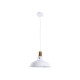 GLOBOSTAR® ANER 01072 Vintage Κρεμαστό Φωτιστικό Οροφής με Ντουί 1 x E27 AC 220-240V IP20 - Λευκό & Χρυσό - Μ27.5 x Π27.5 x Υ19cm