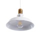 GLOBOSTAR® ANER 01072 Vintage Κρεμαστό Φωτιστικό Οροφής με Ντουί 1 x E27 AC 220-240V IP20 - Λευκό & Χρυσό - Μ27.5 x Π27.5 x Υ19cm