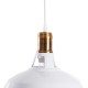 GLOBOSTAR® ANER 01072 Vintage Κρεμαστό Φωτιστικό Οροφής με Ντουί 1 x E27 AC 220-240V IP20 - Λευκό & Χρυσό - Μ27.5 x Π27.5 x Υ19cm