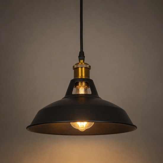 GLOBOSTAR® ANER 01073 Vintage Κρεμαστό Φωτιστικό Οροφής με Ντουί 1 x E27 AC 220-240V IP20 - Μαύρο & Χρυσό - Μ27.5 x Π27.5 x Υ19cm GLOBOSTAR® ANER 01073 Vintage Κρεμαστό Φωτιστικό Οροφής με Ντουί 1 x E27 AC 220-240V IP20 - Μαύρο & Χρυσό - Μ27.5 x Π27.5 x Υ19cm